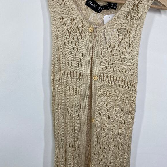 LF House of Three Cream Tan Duster Cardigan Women's Size Small/Medium S/M NWT - Picture 9 of 10